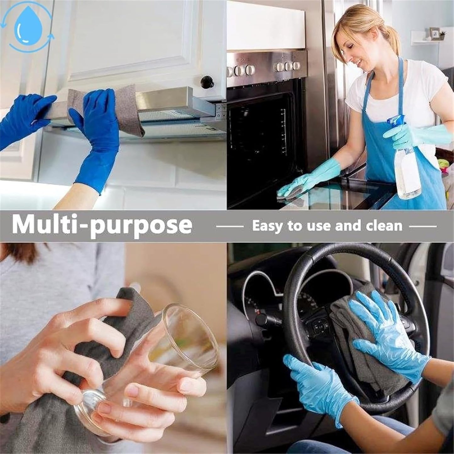 10 Counts Thickened Magic Cleaning Cloth, Microfiber Streak Free Cloth, Reuseable Magic Fiber Towels Rags, Cleaning cloths with multipurpose use, miracle cloths for glass, kitchen and vehicle windows.-OA