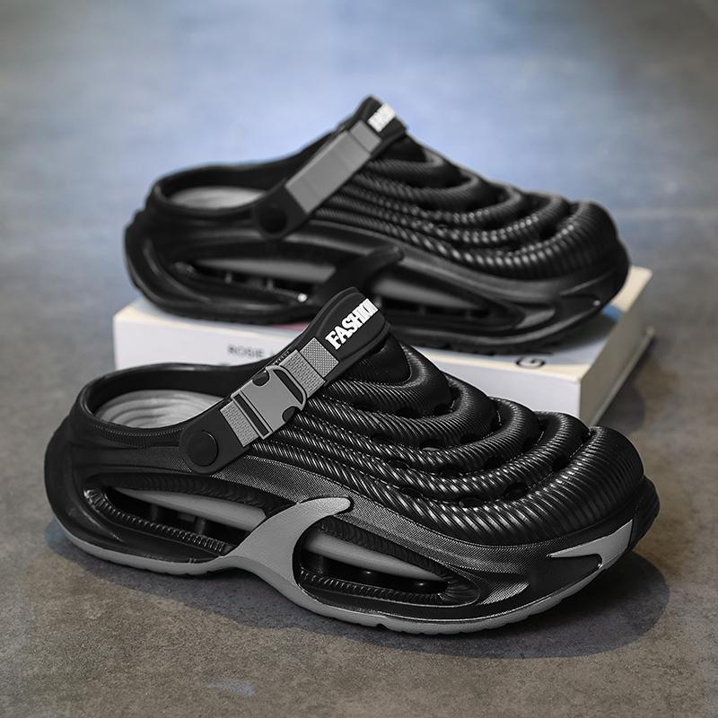 Summer Men's Clogs Outdoor Thick Sole Non-Slip Odor Resistant Durable Quick Drying Soft Beach Sandals-OA