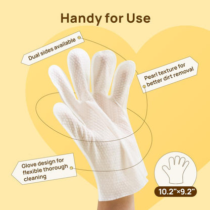 Pet Glove Wipes，Freshening Grooming Dog&Cat Disposable 20Pcs pet hair removal tool Satisfied skin care Outdoor No-clean Hypoallergenic Facial Disposable No-Rinse Grooming Formulated for petwipes Deodorizing sticky hair-OA