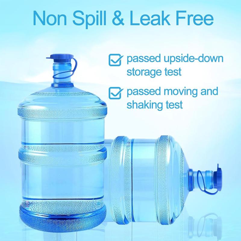 5 PCS 3 & 5 Gallon Water Jug Cap, Upgrade Reusable Replacement Caps, Non Spill Lids for 55mm Water Bottle-OA