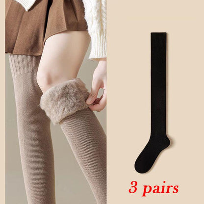 3-Pair Women's Heavy Duty Thermal Over-the-Knee socks - Extreme Cold Weather - Thick Insulated Leg Warmers, Everyday & Special Occasions, Winter Socks, Occasion Wear Warmth, Ribbed Cuff Warmth, Warm Weather Gear, Plush Fabric Interior-OA
