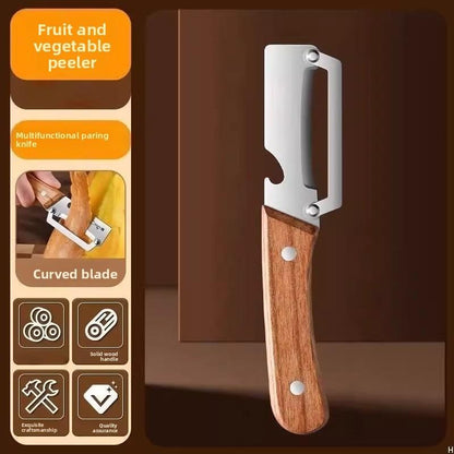 2PCS Kitchen Multi-Function Stainless Steel Thickened Fruit Peeler Knife for Sugar Cane and Pineapple Skin Removal Special Tool-OA