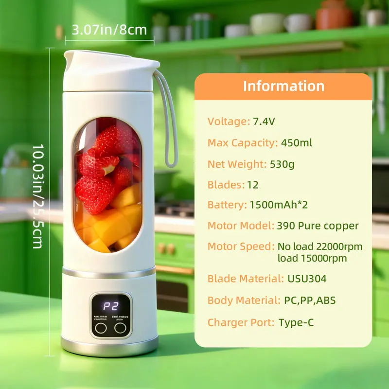 🔥[5𝟎% 𝐎𝐅𝐅 𝐋𝐀𝐒𝐓 𝐓𝐇𝐑𝐄𝐄 𝐃𝐀𝐘𝐒]Ultimate Portable Blender! USB Rechargeable & Compact for Smoothies On-The-Go - Perfect Travel, Back To School & Gym! Leak Proof Design, Makes Shakes & Baby Food in Seconds cup juicer rechargeable mini blender vegetable-JKL