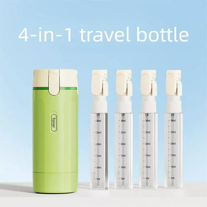 🔥[5𝟎% 𝐎𝐅𝐅 𝐋𝐀𝐒𝐓 𝐓𝐇𝐑𝐄𝐄 𝐃𝐀𝐘𝐒]4-in-1 Travel Dispenser Bottle for Toiletries Portable Cosmetic Shampoo Storage Lotion Compact Plastic Container Wholesale Easy Press Smooth Flow bottle-JKL