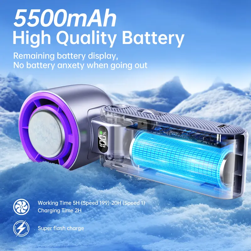 🔥[5𝟎% 𝐎𝐅𝐅 𝐋𝐀𝐒𝐓 𝐓𝐇𝐑𝐄𝐄 𝐃𝐀𝐘𝐒]CoolHill ice fan Portable Handheld High Speed Fan 199 Adjustable Levels Foldable for Summer Travel Vacation Essentials& Outdoor Activities cool fan-JKL
