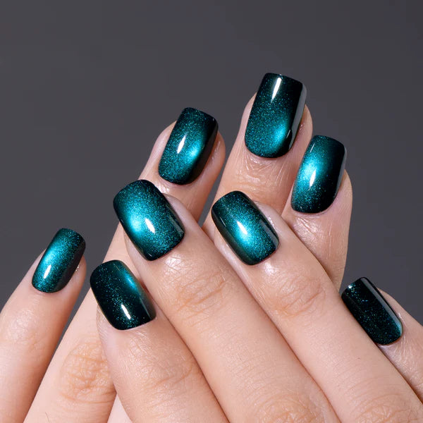 30PCS Cat Eye Press-On Nails Kit, CurvLife Soft Gel Nail Tips with 4 Magical Galaxy Shades.Shimmering Aurora Cat Eye Effect, 30 Nails Per Style, 15 Sizes for Perfect Fit, Durable & Easy to Apply-BP