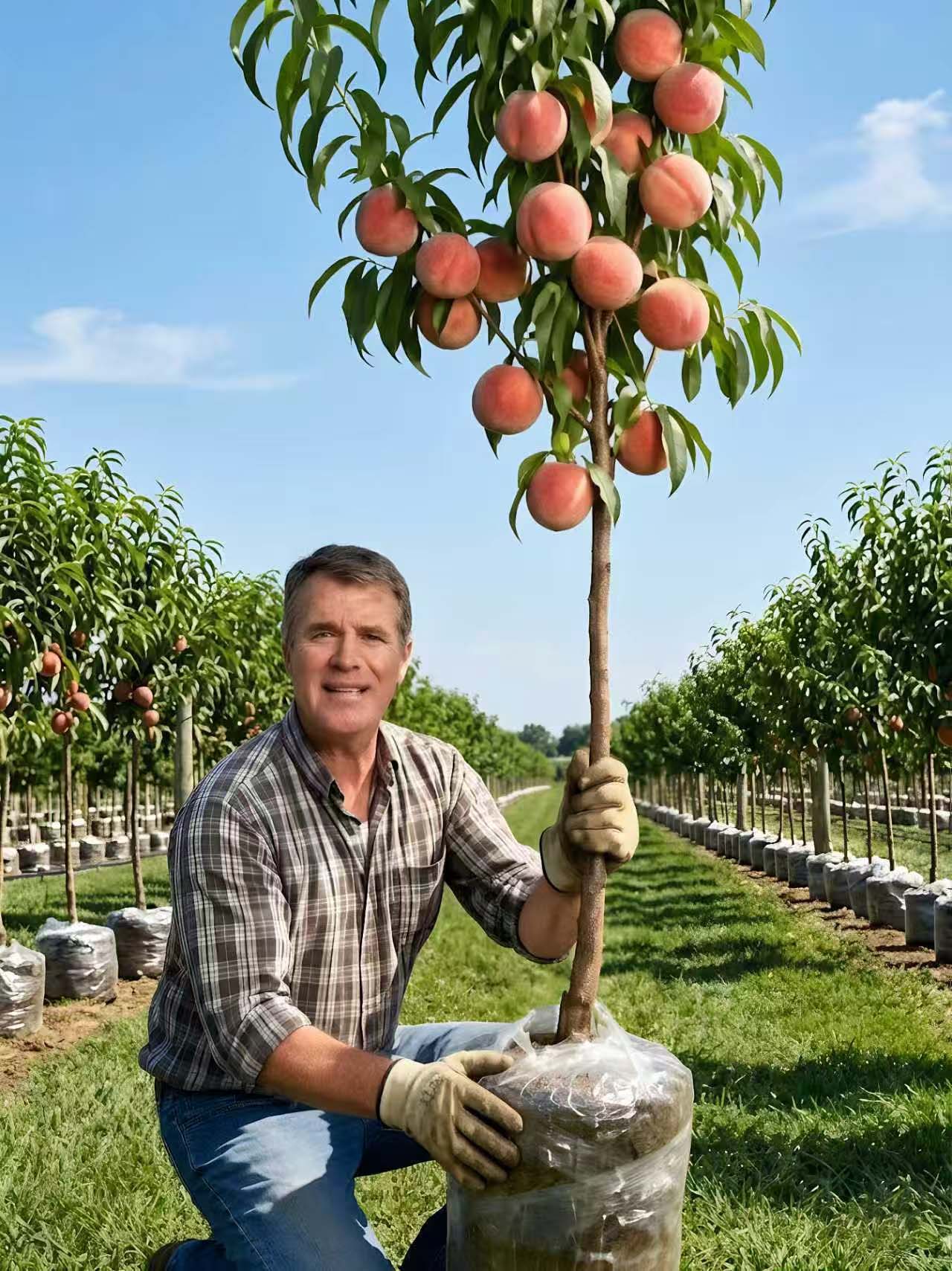 🍑Sweet Honey Peach Tree Sapling | Delicious Homegrown Fruit | Self-Fertile Variety | Vigorous Root System | Perfect for Backyard Gardens & Outdoor Planting | Simple Care & Low Maintenance | Great for Gardening Enthusiasts & Beginners-JKL