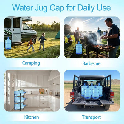 5 PCS 3 & 5 Gallon Water Jug Cap, Upgrade Reusable Replacement Caps, Non Spill Lids for 55mm Water Bottle-OA