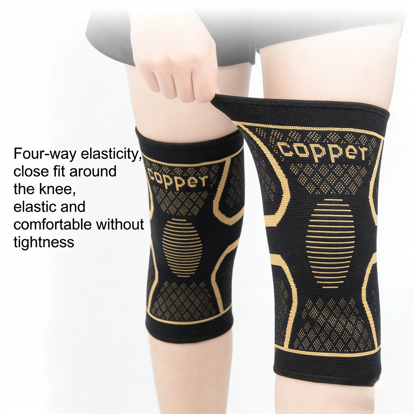 🔥[55% 𝐎𝐅𝐅 𝐋𝐀𝐒𝐓 𝐓𝐇𝐑𝐄𝐄 𝐃𝐀𝐘𝐒]Sports Knee Brace Elastic Compression Basketball Running Non-Slip Knee Pads Cycling Hiking Breathable Knitted Knee Support-vip