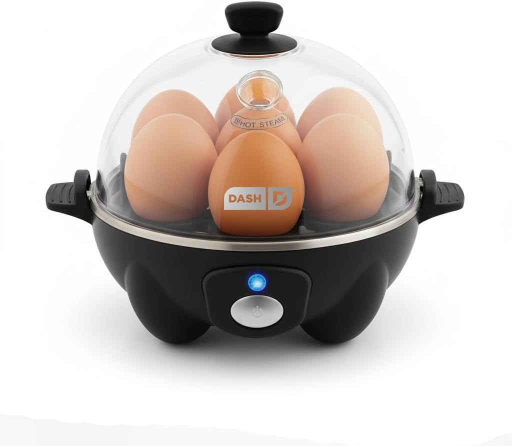 🔥[5𝟎% 𝐎𝐅𝐅 𝐋𝐀𝐒𝐓 𝐓𝐇𝐑𝐄𝐄 𝐃𝐀𝐘𝐒]Rapid Egg Cooker - Boiler, Poacher & Steamer - Includes Measuring & Recipe Guide - Dishwasher Safe - BPA Free - Holds 7 Eggs, Black-JKL