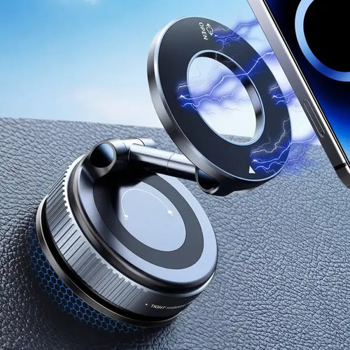 🔥[5𝟎% 𝐎𝐅𝐅 𝐋𝐀𝐒𝐓 𝐓𝐇𝐑𝐄𝐄 𝐃𝐀𝐘𝐒] Universal Magnetic Car Phone Holder Strong Vacuum Suction Cup Mount for All Smartphones & Vehicles Foldable Design Works on Dashboard Gym & Bathroom Mirrors-JKL