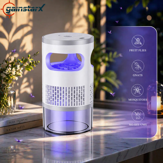 🔥[5𝟎% 𝐎𝐅𝐅 𝐋𝐀𝐒𝐓 𝐓𝐇𝐑𝐄𝐄 𝐃𝐀𝐘𝐒]Gainstarx Indoor Insect Trap with Light and Suction Non Zapper Flying Bug Catcher for Mosquitoes Fruit Flies Gnats and Moths for Home Use-JKL