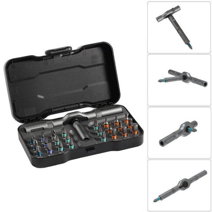 🔥[5𝟎% 𝐎𝐅𝐅 𝐋𝐀𝐒𝐓 𝐓𝐇𝐑𝐄𝐄 𝐃𝐀𝐘𝐒]SEESE 24 in 1 DlY Screwdriver Set,1 Set SwitchableScrewdriver Shape Magnetic Screwdriver Set,Compact and Portable Ratchet Screw0driver SetHome Repair Tool Box-JKL