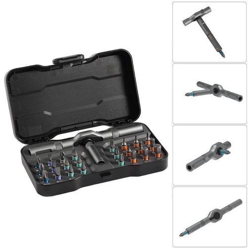 🔥[5𝟎% 𝐎𝐅𝐅 𝐋𝐀𝐒𝐓 𝐓𝐇𝐑𝐄𝐄 𝐃𝐀𝐘𝐒]SEESE 24 in 1 DlY Screwdriver Set,1 Set SwitchableScrewdriver Shape Magnetic Screwdriver Set,Compact and Portable Ratchet Screw0driver SetHome Repair Tool Box-JKL
