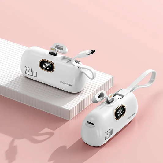 🔥[5𝟎% 𝐎𝐅𝐅 𝐋𝐀𝐒𝐓 𝐓𝐇𝐑𝐄𝐄 𝐃𝐀𝐘𝐒]5000mAh Mini Portable Charger with 22.5W Output, Features Two USB Ports (Type-C & USB-A) and Digital Power Display for Accurate Monitoring, Compact and Lightweight Design Ensures Easy Portability-JKL