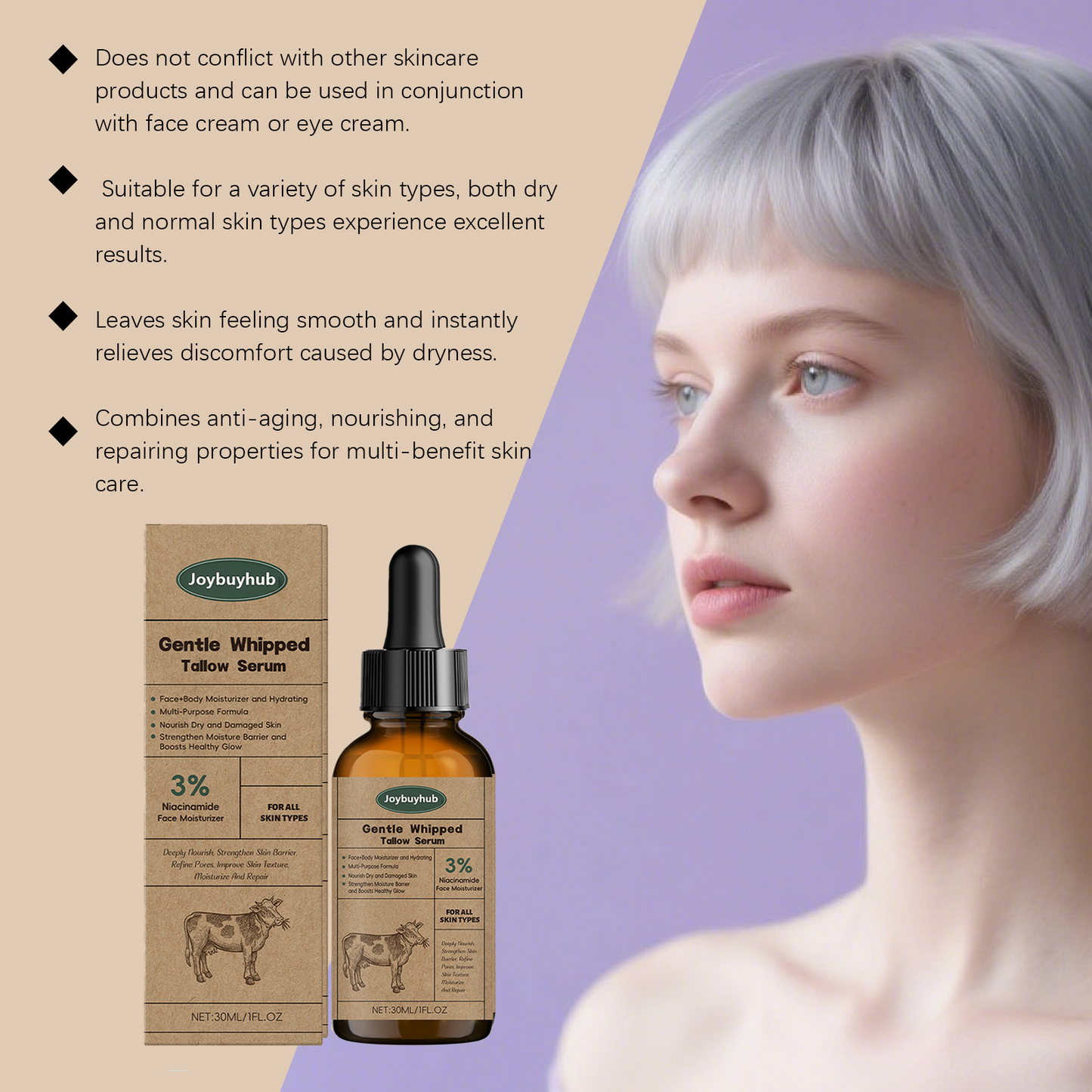 [🔥Fresh Deals Are Here🔥|Buy 1 Get 1 Free]Natural Formula-Gentie Whipped Tallow Wrinkle-Correcting Serum-3@OK