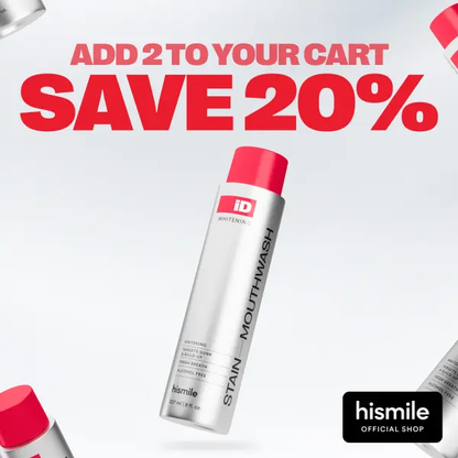 🔥[5𝟎% 𝐎𝐅𝐅 𝐋𝐀𝐒𝐓 𝐓𝐇𝐑𝐄𝐄 𝐃𝐀𝐘𝐒]Hismile iD Stain Whitening Mouthwash for White Teeth, Freshens Breath with Essential Oils 237ml-JKL
