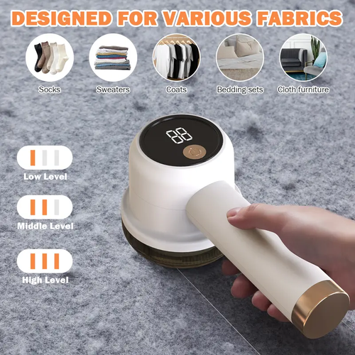 🔥[5𝟎%]Rechargeable Fabric Shaver with 2 Replaceable Stainless Steel 6-Leaf Blades| Lint Remover with 3-Speed Settings & LED Display - Efficient Sweater and Lint Shaver for Clothes, Removing Fuzz, Lint Balls, Pills.Christmas Gift-JKL