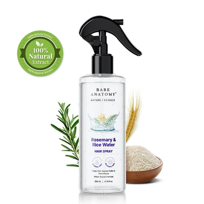 🔥[5𝟎% 𝐎𝐅𝐅 𝐋𝐀𝐒𝐓 𝐓𝐇𝐑𝐄𝐄 𝐃𝐀𝐘𝐒]Bare Anatomy Nature x Science Rosemary Water with Rice Water |100% Natural Extract | Soft & Smooth Hair Non-Greasy & Fast Absorbing | 200 ml-JKL