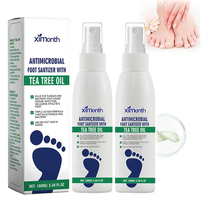 🔥[5𝟎% 𝐎𝐅𝐅 𝐋𝐀𝐒𝐓 𝐓𝐇𝐑𝐄𝐄 𝐃𝐀𝐘𝐒](3 bottles)Tea Tree Oil Foot Spray - Plantar Moisturizing Deodorant for Odor Control & Dry Feet Care, Natural Foot Sanitizer with Antifungal Properties,Ximonth Clear Foot Sanitizer Spray,for Foot & Shoe Freshness-JKL