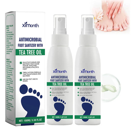 🔥[5𝟎% 𝐎𝐅𝐅 𝐋𝐀𝐒𝐓 𝐓𝐇𝐑𝐄𝐄 𝐃𝐀𝐘𝐒](3 bottles)Tea Tree Oil Foot Spray - Plantar Moisturizing Deodorant for Odor Control & Dry Feet Care, Natural Foot Sanitizer with Antifungal Properties,Ximonth Clear Foot Sanitizer Spray,for Foot & Shoe Freshness-JKL