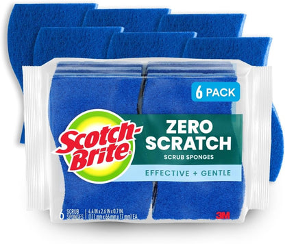 🔥[5𝟎% 𝐎𝐅𝐅 𝐋𝐀𝐒𝐓 𝐓𝐇𝐑𝐄𝐄 𝐃𝐀𝐘𝐒]Zero Scratch Scrub Sponge, 6 Kitchen Sponges for Cleaning Around the Home, Bathroom & More, Scratch-free Dish Scrubber, Multi-surface Safe, Best for Nonstick Pots and Pans-JKL