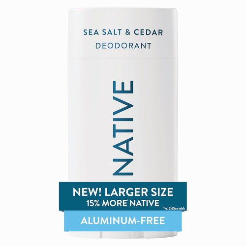 🔥[5𝟎% 𝐎𝐅𝐅 𝐋𝐀𝐒𝐓 𝐓𝐇𝐑𝐄𝐄 𝐃𝐀𝐘𝐒]Native Aluminum Free Deodorant, Sea Salt & Cedar, Large Size Stick, 72 Hour Odor Control, for Women & Men, Contains Naturally Derived Ingredients, 3.1 oz-JKL