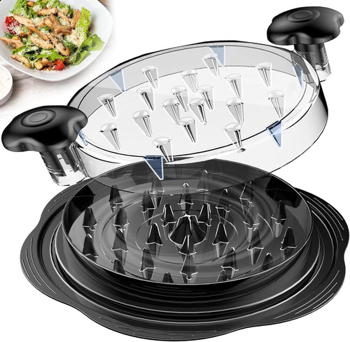 🔥[5𝟎% 𝐎𝐅𝐅 𝐋𝐀𝐒𝐓 𝐓𝐇𝐑𝐄𝐄 𝐃𝐀𝐘𝐒]Chicken Shredder Large Chicken Breast Shredder Tool Twist with Brush&Fork, Visible Meat Shredder Machine, Strong Anti-Slip Strip, Ergonomic Handle, BPA Free, Suitable for Pork Beef Chicken-JKL