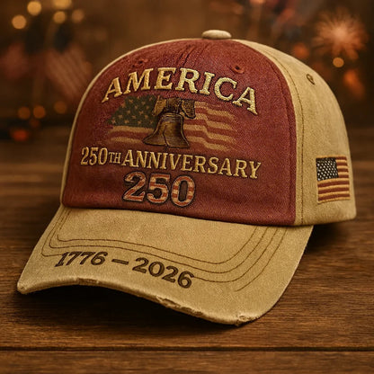 🔥[5𝟎% 𝐎𝐅𝐅 𝐋𝐀𝐒𝐓 𝐓𝐇𝐑𝐄𝐄 𝐃𝐀𝐘𝐒]US 250th Anniversary Embroidered Baseball Cap, UPF 50+ Sun Protection Commemorative Hat-JKL