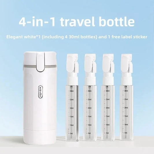 🔥[5𝟎% 𝐎𝐅𝐅 𝐋𝐀𝐒𝐓 𝐓𝐇𝐑𝐄𝐄 𝐃𝐀𝐘𝐒]4-in-1 Travel Dispenser Bottle for Toiletries Portable Cosmetic Shampoo Storage Lotion Compact Plastic Container Wholesale Easy Press Smooth Flow bottle-JKL