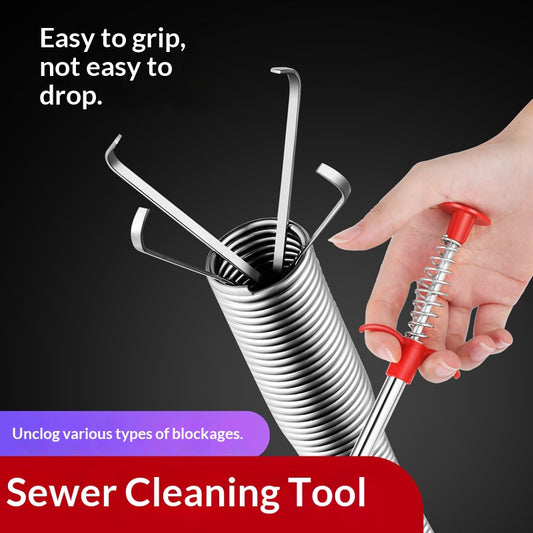 🔥[55% 𝐎𝐅𝐅 𝐋𝐀𝐒𝐓 𝐓𝐇𝐑𝐄𝐄 𝐃𝐀𝐘𝐒]Sewer Dredger Spring Pipe Dredging Tool Household Hair Cleaner Drain Clog Remover Cleaning Tools Household For Kitchen Sink Kitchen Gadgets-LU
