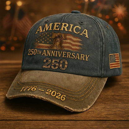 🔥[5𝟎% 𝐎𝐅𝐅 𝐋𝐀𝐒𝐓 𝐓𝐇𝐑𝐄𝐄 𝐃𝐀𝐘𝐒]US 250th Anniversary Embroidered Baseball Cap, UPF 50+ Sun Protection Commemorative Hat-JKL