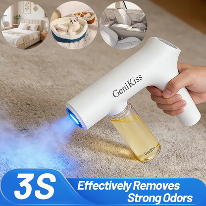 🔥【3S Odor Neutralization】GeniKiss Nano Blue Light Deodorizer, indoor odor removal, pet deodorant. Bio-enzymes break down urine, disinfect and deodorize, Plant-extracted, safe and non-toxic for pets, Floral scent Air Freshener Spray-JKL