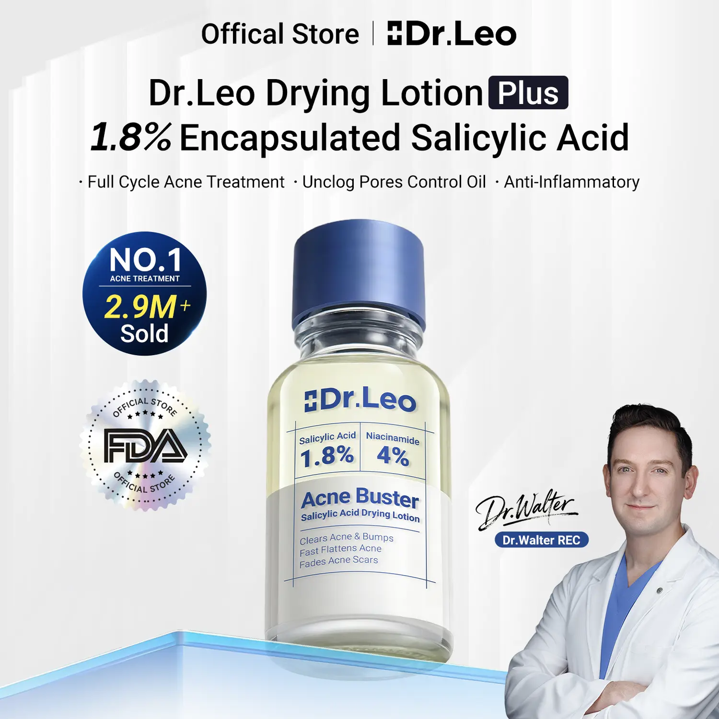 🔥[5𝟎% 𝐎𝐅𝐅 𝐋𝐀𝐒𝐓 𝐓𝐇𝐑𝐄𝐄 𝐃𝐀𝐘𝐒]Dr.Leo Drying Lotion Plus | Acne & PimpleTreatment I Visibly Shrinks Pimples in 24 Hours& Helps Fade Acne Marks in 7 Days I With 1.8%Encapsulated Salicylic Acid, 4% Niacinamide &10% Sulfur (20ml)-JKL