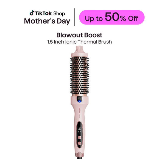 🔥[5𝟎% 𝐎𝐅𝐅 𝐋𝐀𝐒𝐓 𝐓𝐇𝐑𝐄𝐄 𝐃𝐀𝐘𝐒]Wavytalk Blowout Boost Ionic Thermal Brush 1 1/2 Inch with LED Display, 300℉-420℉ for Different Hair Types, 120-240V Universal Voltage-JKL