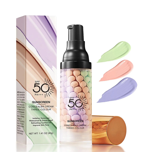 🔥[5𝟎% 𝐎𝐅𝐅 𝐋𝐀𝐒𝐓 𝐓𝐇𝐑𝐄𝐄 𝐃𝐀𝐘𝐒]3 In 1Primer for Face Before Makeup,Sunscreen Isolation Cream, SPF 50, One Step Color Corrector Face Primer, Blurs Imperfections Oil Control & Moisturizing Skin Tone Correcting,Radiance Skin-JKL