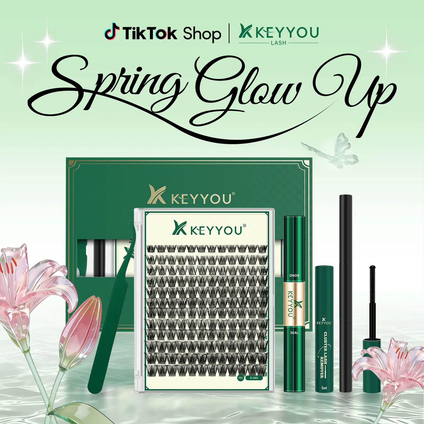 🔥[5𝟎% 𝐎𝐅𝐅 𝐋𝐀𝐒𝐓 𝐓𝐇𝐑𝐄𝐄 𝐃𝐀𝐘𝐒]KEYYOU DIY Cluster Lashes Summer VolumeWaterproof Long-Lasting Lash Extension D Curl8-18MIX Eyelash Extensions Cosmetic MakeupTikTok Shop SpringGlowUp-JKL
