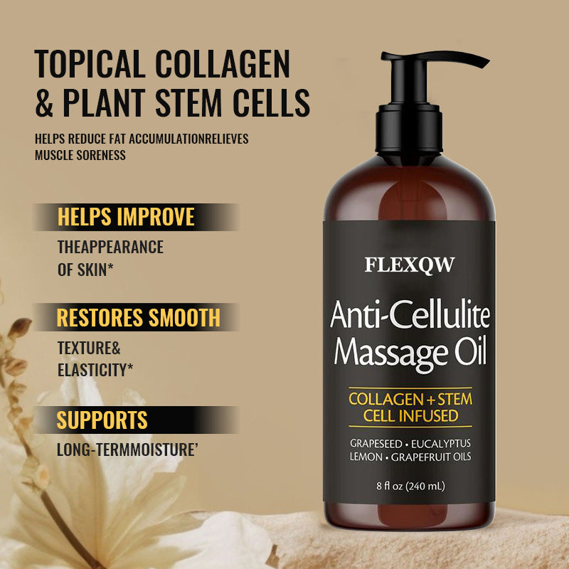 🔥[5𝟎% 𝐎𝐅𝐅 𝐋𝐀𝐒𝐓 𝐓𝐇𝐑𝐄𝐄 𝐃𝐀𝐘𝐒]Naturals Cellulite Massage Oil 8oz - Smooth the Appearance of Cellulite - Body Care & Skin Care Massage Oil - Topical Collagen and Plant Stem Cell Body Oil to Restore Texture and Elasticity - Soothing Body Oil-JKL