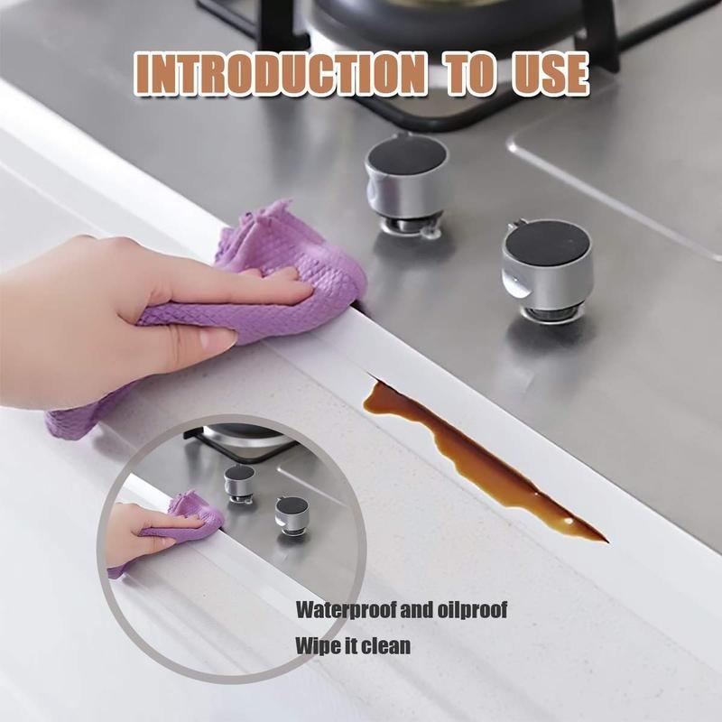 White Waterproof Caulk Tape 3.2m Self-Adhesive Sealing Tape for Bathroom Kitchen Sink Toilet Tub Edges Easy Application & Durability-OA