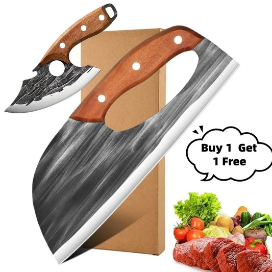 [Buy 1 Get 1 Free] For Only Today 2pcs kitchen knives, super sharp kitchen knives, meat cutters, kitchen knives and slicing knives Combination knife Block household knife chef knifes meat cleaver knife kitchen knives Kitchenware Meatcleaverset Cooking-OA