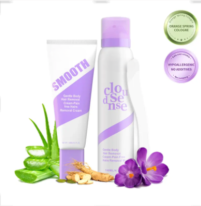 🔥Ends Today: 55% OFF!🔥Bikini Pain-Free Hair Removal Cream for Sensitive Skin, Hypoallergenic Formula-Gentle & Fast-Acting Depilatory with Citrus Scent, Aloe & Hyaluronic Acid for Soothing Care, Suitable for Men & Women-vip