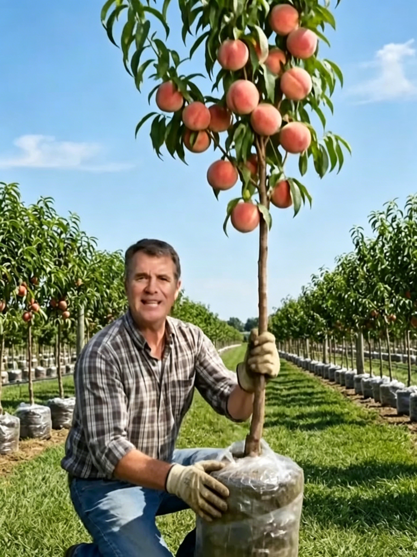 🍑Sweet Honey Peach Tree Sapling | Delicious Homegrown Fruit | Self-Fertile Variety | Vigorous Root System | Perfect for Backyard Gardens & Outdoor Planting | Simple Care & Low Maintenance | Great for Gardening Enthusiasts & Beginners-JKL