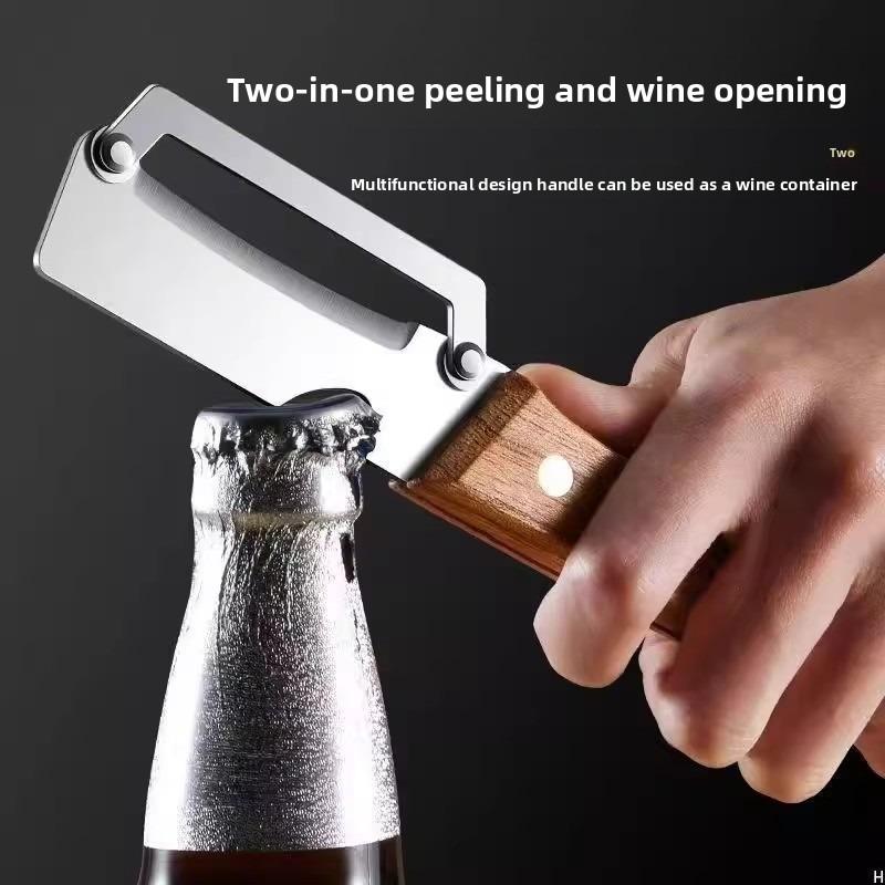2PCS Kitchen Multi-Function Stainless Steel Thickened Fruit Peeler Knife for Sugar Cane and Pineapple Skin Removal Special Tool-OA