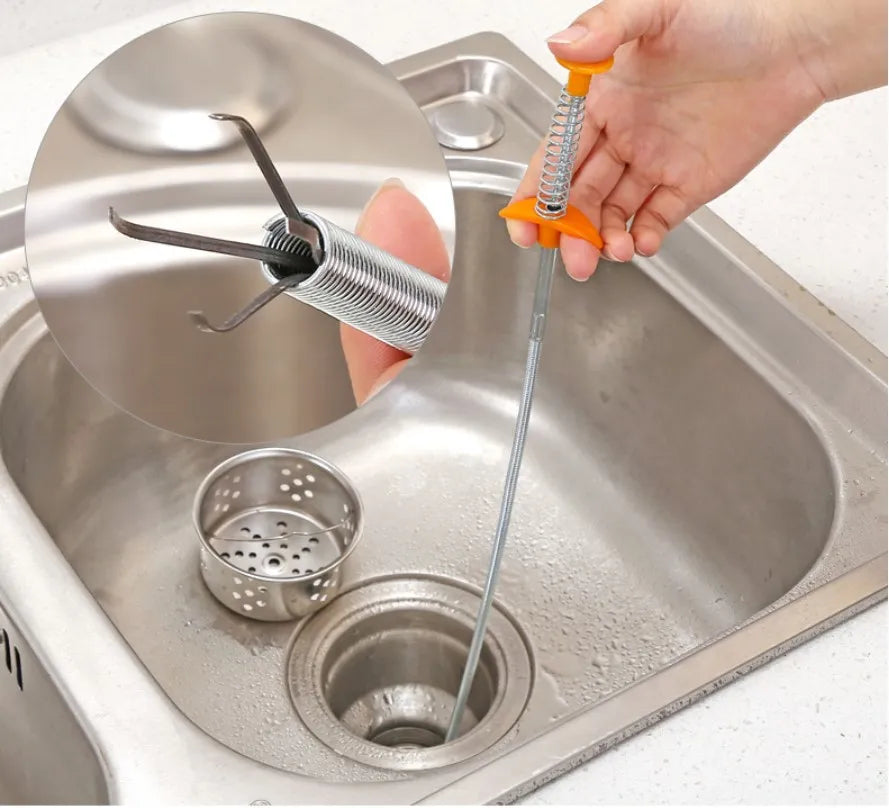 🔥[55% 𝐎𝐅𝐅 𝐋𝐀𝐒𝐓 𝐓𝐇𝐑𝐄𝐄 𝐃𝐀𝐘𝐒]Sewer Dredger Spring Pipe Dredging Tool Household Hair Cleaner Drain Clog Remover Cleaning Tools Household For Kitchen Sink Kitchen Gadgets-LU