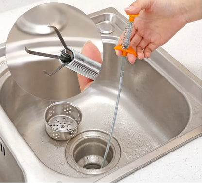 🔥[55% 𝐎𝐅𝐅 𝐋𝐀𝐒𝐓 𝐓𝐇𝐑𝐄𝐄 𝐃𝐀𝐘𝐒]Sewer Dredger Spring Pipe Dredging Tool Household Hair Cleaner Drain Clog Remover Cleaning Tools Household For Kitchen Sink Kitchen Gadgets-LU
