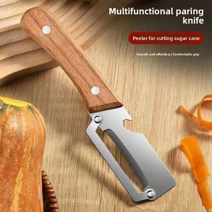 2PCS Kitchen Multi-Function Stainless Steel Thickened Fruit Peeler Knife for Sugar Cane and Pineapple Skin Removal Special Tool-OA