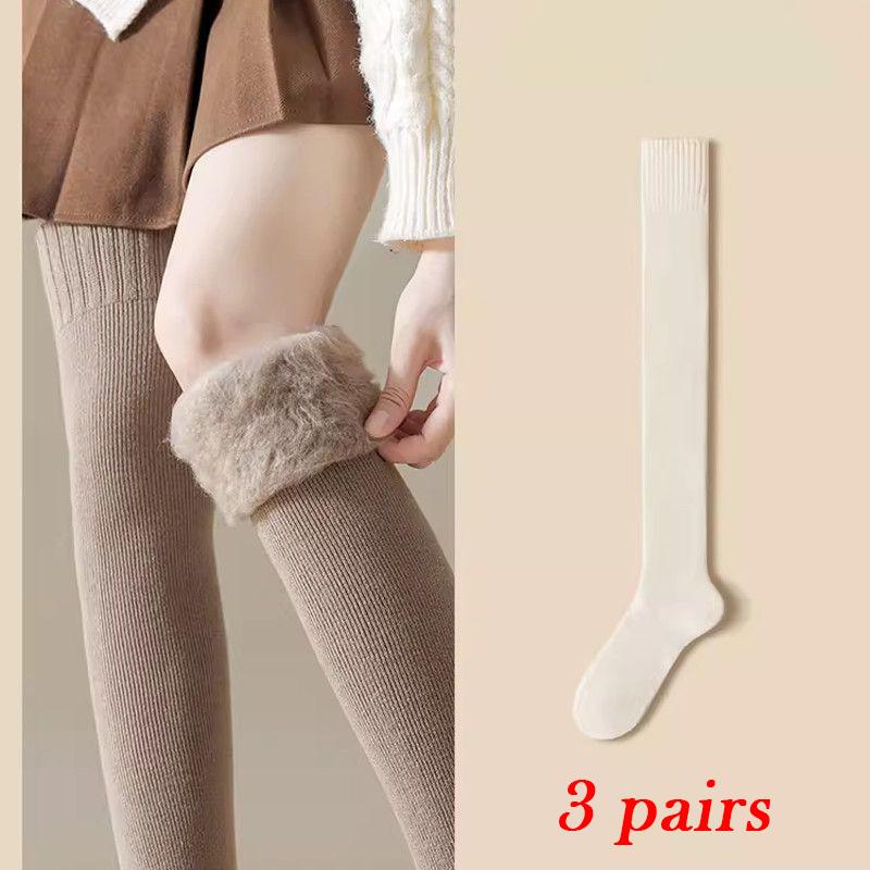 3-Pair Women's Heavy Duty Thermal Over-the-Knee socks - Extreme Cold Weather - Thick Insulated Leg Warmers, Everyday & Special Occasions, Winter Socks, Occasion Wear Warmth, Ribbed Cuff Warmth, Warm Weather Gear, Plush Fabric Interior-OA