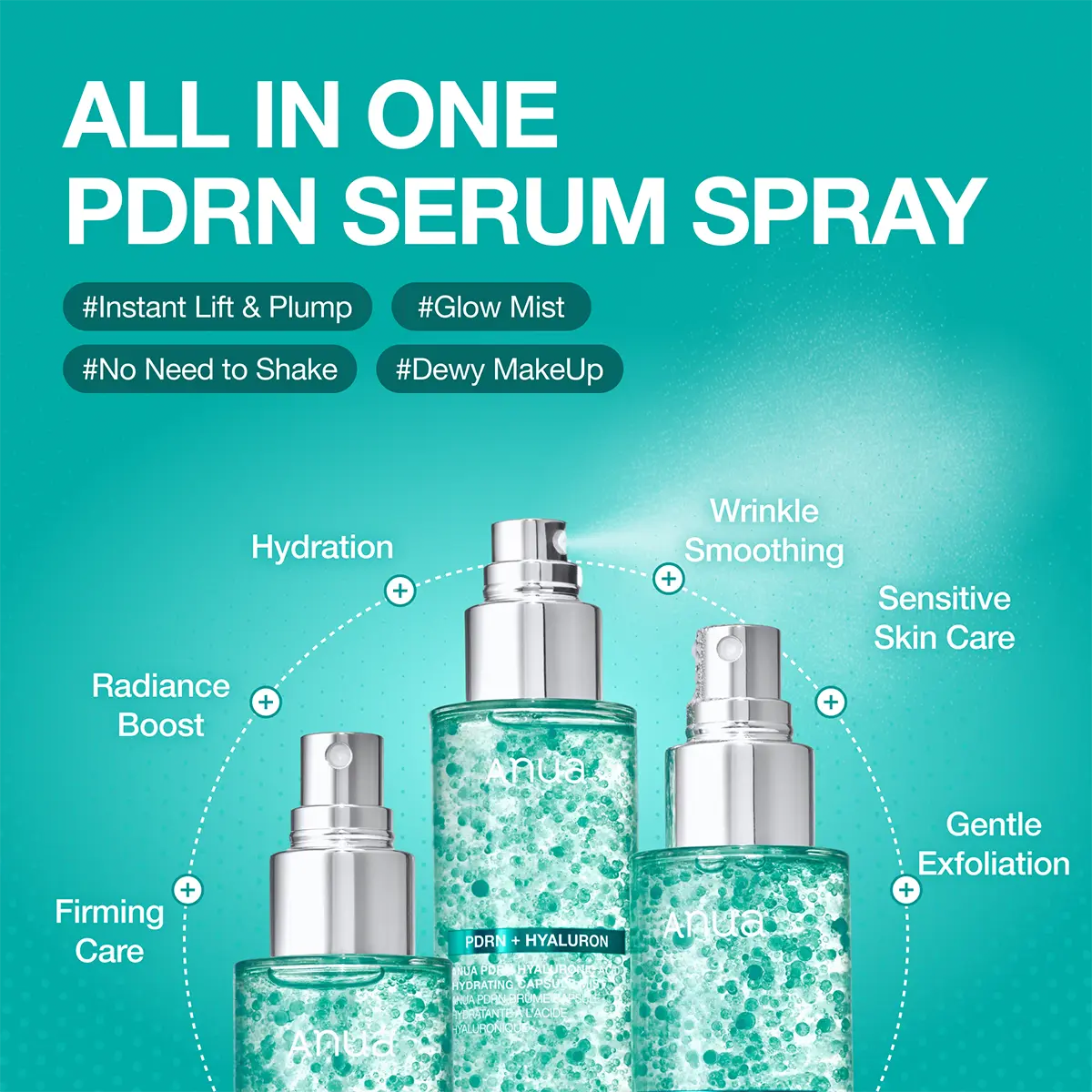 🔥[5𝟎% 𝐎𝐅𝐅 𝐋𝐀𝐒𝐓 𝐓𝐇𝐑𝐄𝐄 𝐃𝐀𝐘𝐒][Anua] PDRN Collagen Glow Facial Serum Spray 30ml, 100ml l Facial Mist, PDRN Hyaluronic Acid Capsule Mist, Hydrating, Glass skin, Glow Makeup, Collagen, Korean Skincare, Cakey Makeup-JKL