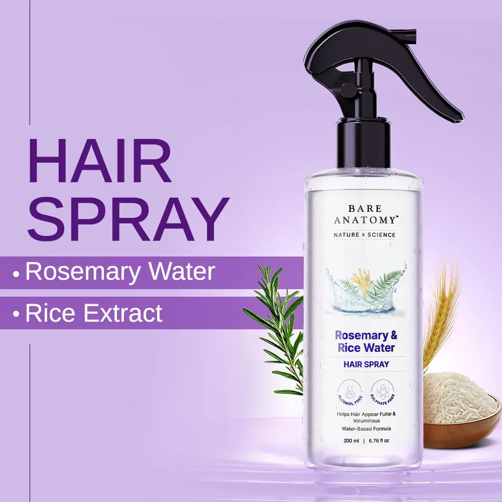 🔥[5𝟎% 𝐎𝐅𝐅 𝐋𝐀𝐒𝐓 𝐓𝐇𝐑𝐄𝐄 𝐃𝐀𝐘𝐒]Bare Anatomy Nature x Science Rosemary Water with Rice Water |100% Natural Extract | Soft & Smooth Hair Non-Greasy & Fast Absorbing | 200 ml-JKL