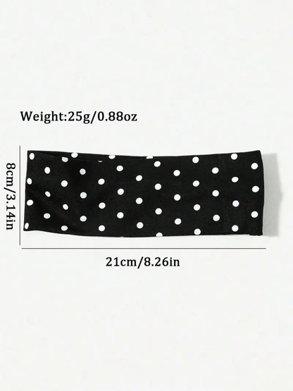 🔥[5𝟎% 𝐎𝐅𝐅 𝐋𝐀𝐒𝐓 𝐓𝐇𝐑𝐄𝐄 𝐃𝐀𝐘𝐒]Polka Dot Pattern Hair Band, Casual Simple Hair Accessories for Women & Girls, Minimalist Headwear Suitable for Thick Hair-JKL